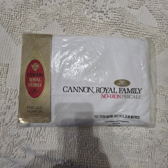 CANNON Other - Cannon Royal Family - Full Fitted Sheet - No-Iron Percale - The Stay Fresh Sheet
